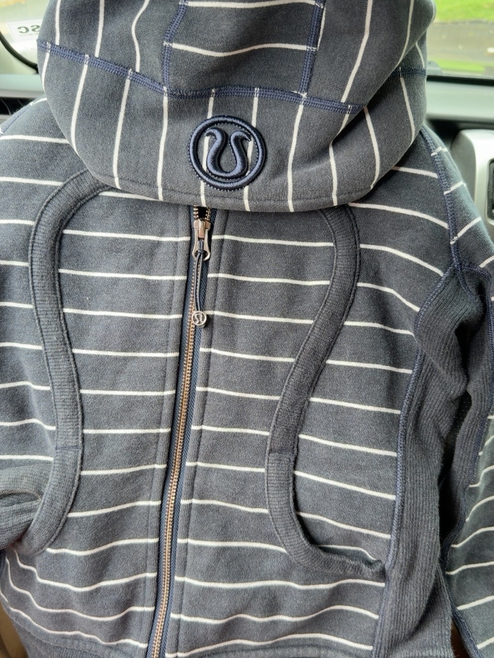 Lululemon Scuba Hoodie II Lookout Stripe Inkwell Blue Full Zip